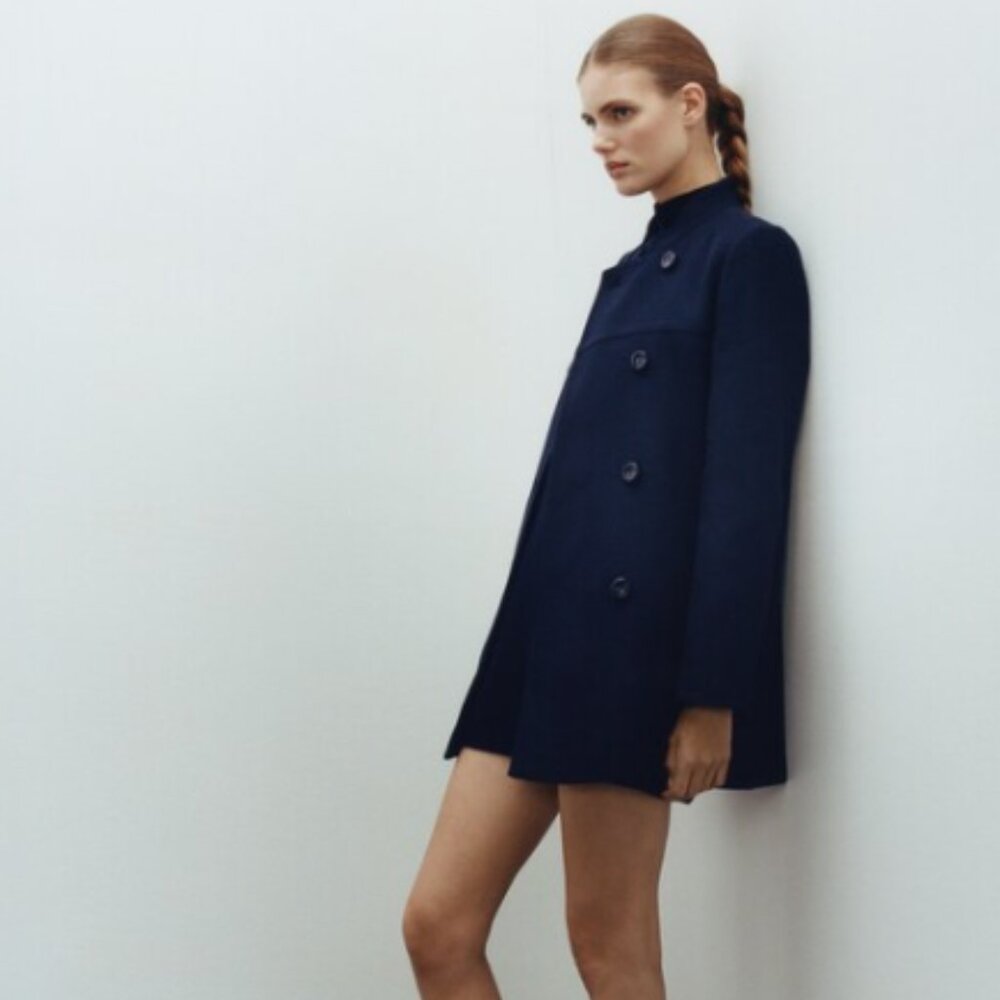 Mango Double-breasted coat Dark Navy Size XL - Picture 2 of 7